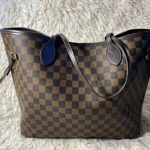 Louis Vuitton Neverfull Tote MM Brown Canvas Damier Ebene Checker Pattern